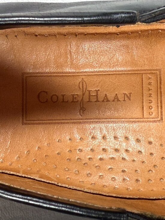 VTG Cole Haan Country Loafers Men Size 8.5 B Black Dress Shoes Made Brazil F6499 main image 11